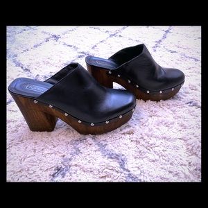 Topshop leather clogs